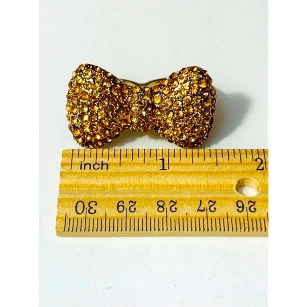 Rhinestone Bow Ring - image 3